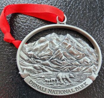 Pewter ornament of Denali National Park.