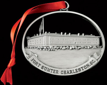 Pewter ornament of Fort Sumter in Charleston, SC.