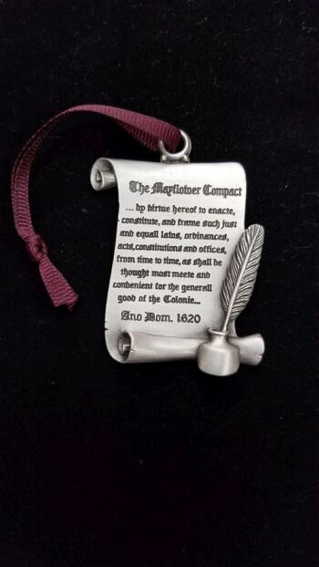 Mayflower Compact locket with pink ribbon