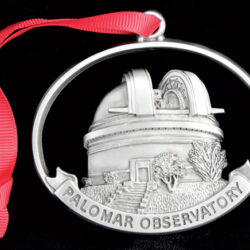 A pewter ornament of the Palomar Observatory.