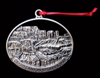 Pewter ornament of the Grand Canyon.