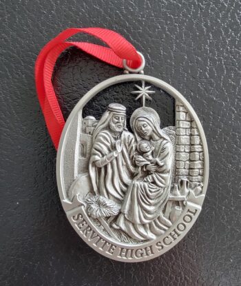 Servite high school locket with god model design