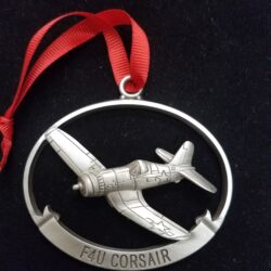 F4u corsair medal with a flight model