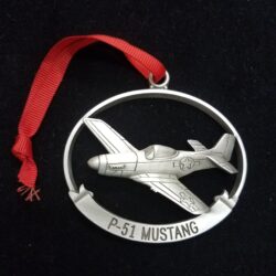 P 51 mustang medal with a red ribbon