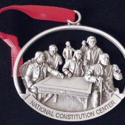 Pewter ornament depicting the signing of the US Constitution.